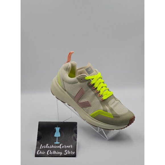 VEJA Women's Natural Babe Jaune Fluo Condor 2 Alveomesh Running Shoes Sz 9 2518 - Picture 12 of 16